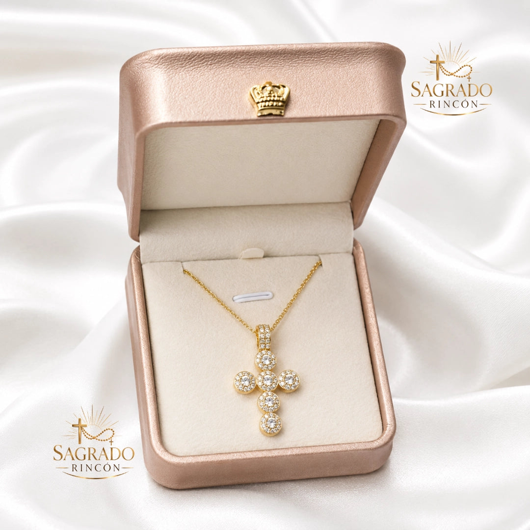 Collar Cruz Celestial | Baño en Oro 18K | Zircones brillantes