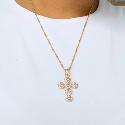 Collar Cruz Celestial | Baño en Oro 18K | Zircones brillantes