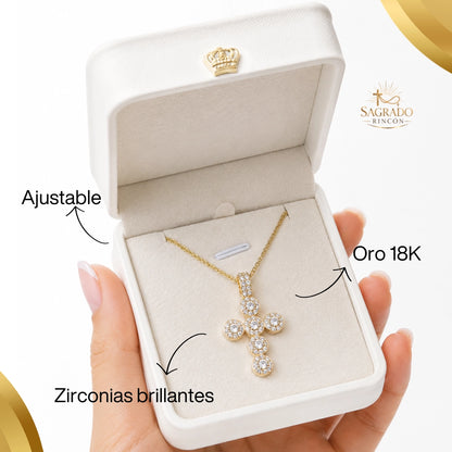 Collar Cruz Celestial | Baño en Oro 18K | Zircones brillantes