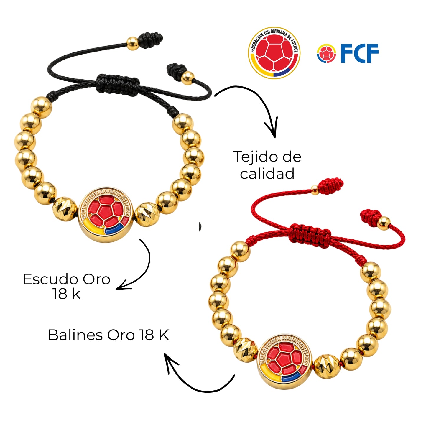 Manilla Selección Colombia | Edicion Kids | Oro 18k