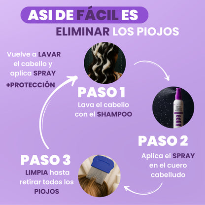 KIT ANTIPIOJOS | Elimina y previene piojos y liendres