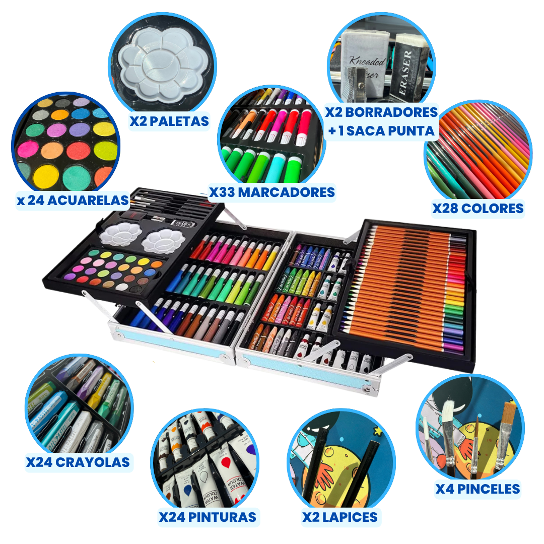 SET DE ARTE CREATIVO | MALETIN METALICO