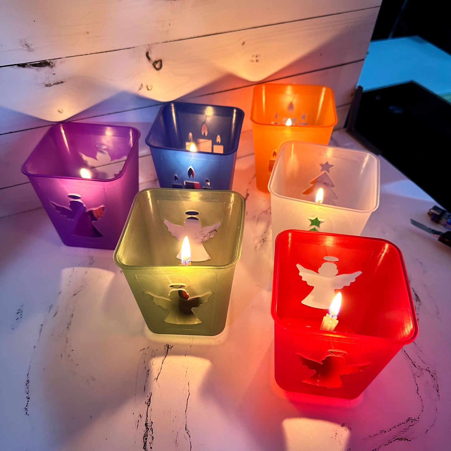 FAROLES NAVIDEÑOS CAJA X 6 UNIDADES ¡GRATIS VELAS!